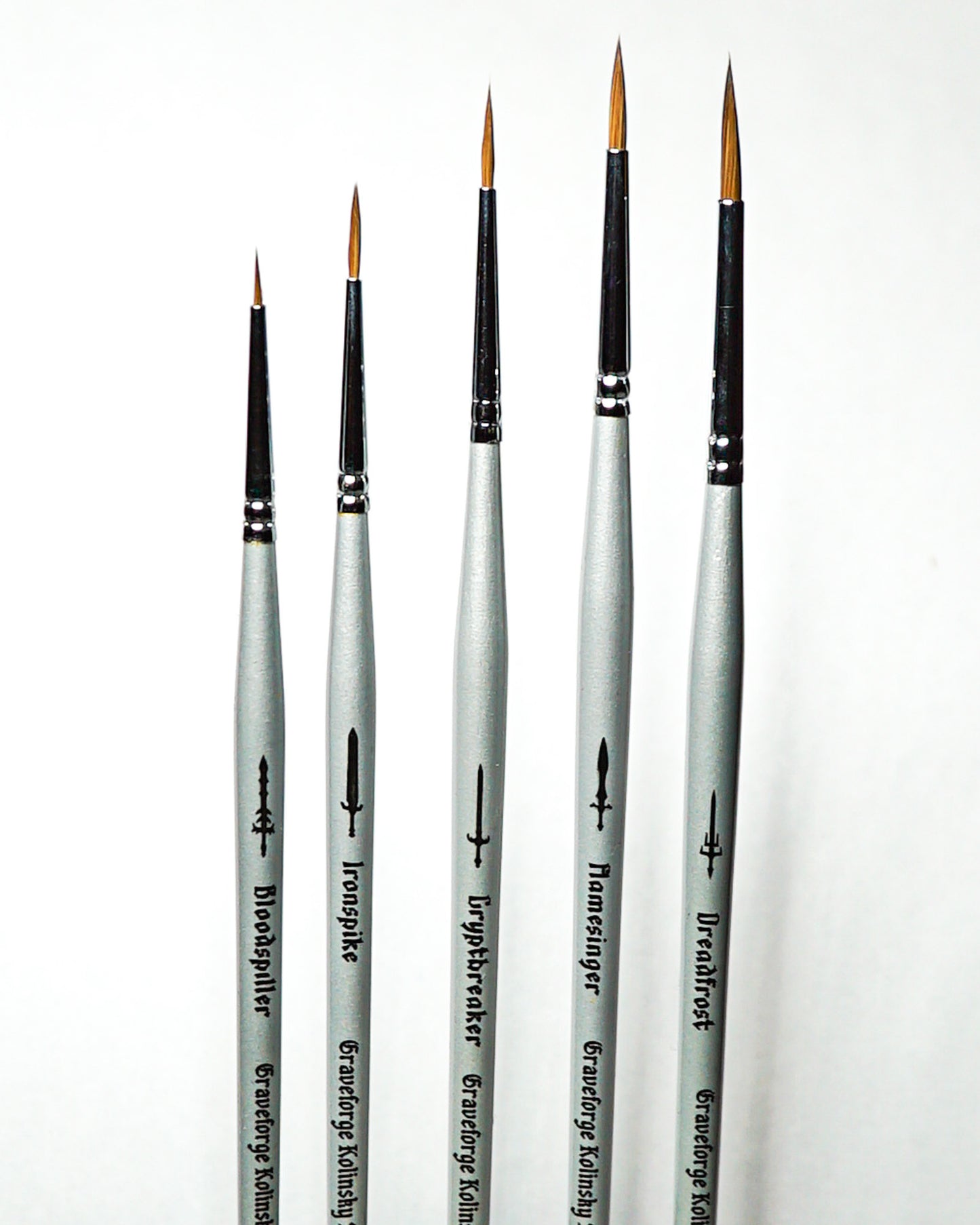 Graveforge The Five Blades - 5-Piece Miniature Painting Brush Set (Kolinsky Sable)