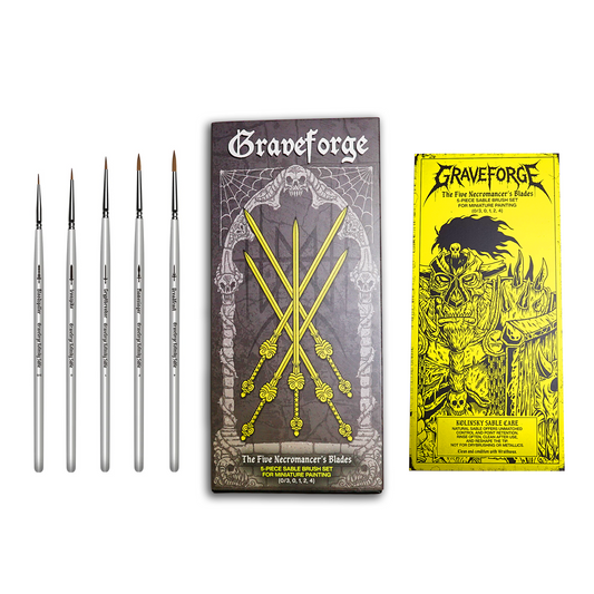 Graveforge The Five Blades - 5-Piece Miniature Painting Brush Set (Kolinsky Sable)