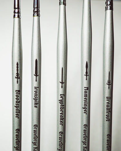 Graveforge The Five Blades - 5-Piece Miniature Painting Brush Set (Kolinsky Sable)