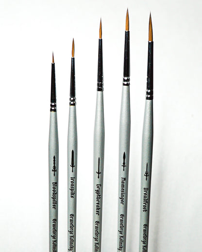 Graveforge The Five Blades - 5-Piece Miniature Painting Brush Set (Kolinsky Sable)