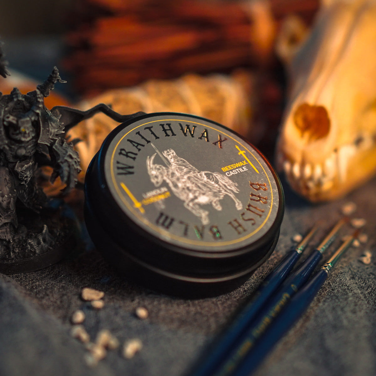 WRAITHWAX™ Brush Soap + Edge Guard Conditioner Balm for Miniature Painting (1.5 oz)